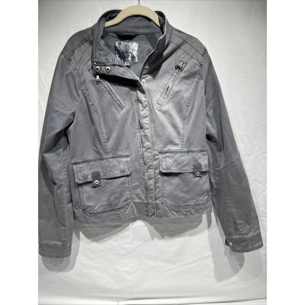 Boundless North Womens Zipper Jacket Blazer S Gray Pockets